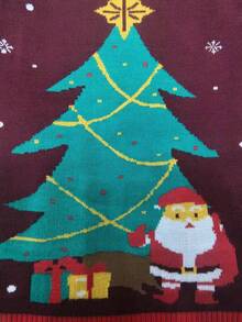 Girls Christmas Gift Christmas Reindeer Pattern Sweater Knit Pullover Suitable For Christmas Party Spring Autumn Winter - Red - View 7