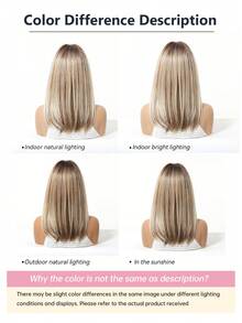 Topshe Ava WIGS 18英吋黑棕色長層次假髮附瀏海，柔軟易造型合成纖維髮，適合女性日常穿著、工作、度假，亦可作為萬聖節與聖誕節女性禮物 - 金色 - 查看 10