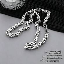 Hip Hop Punk Stainless Steel Non-Fading Emperor Chain Necklace Accessory For Men - steel color - View 3