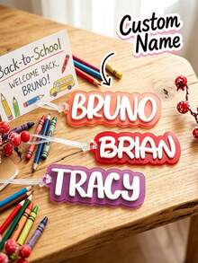 Personalized Acrylic Keychain, Personalized Backpack Name Tag, Back To School Acrylic Hanging Tag, Customized Backpack Hanging Tag, Back To School Gift, Bag Luggage Hanging Tag - Multicolor - View 1