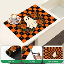 1 pieza Alfombrilla de drenaje de cocina de barro de diatomeas con patrón de fantasma de Halloween, alfombrilla absorbente de secado rápido y antideslizante para cafetera y secado de platos, adecuada para encimera de cocina y decoración del hogar festiva - Multicolor - Ver 5