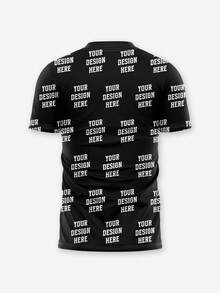 1pc Personalized Custom All-Over Print T-Shirt, DIY Upload Photo/Text, Customizable For Couples/Family/Pets/Fun/Idol Fan Souvenirs, Crew Neck Short Sleeve Casual Top, Suitable For Birthday/Wedding/Anniversary Gifts - White - View 4