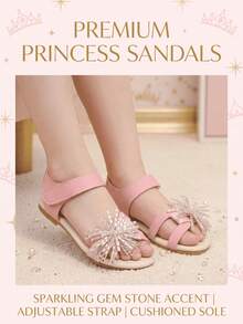 Water Drop Fireworks Girl Sandals, Summer Style, Hook And Loop Design, Pairs Well With Princess Dress To Enhance The Atmosphere - Pink - View 3