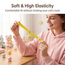 1/2Pcs Cute Star Pet Collar Adjustable Soft Webbing Kitten Puppy Collar With Star Pendant, 4 Macaron Colors, Comfort Lightweight Cat Dog Neck Strap For Daily Walking - Multicolor - View 8