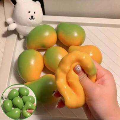 Mango Pressure Ball Crispy Squeezing Ball Soft Sticky Toy, Butter Like Soft Touch Pressure Relieving Toy ASMR Sensory Stress Relieving Toy Adult Suitable, Birthday Gift, Festival Gift, Perfect Gift