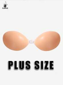 Plus Size E-F Cup Strapless Adhesive Push Up Invisible Bra Seamless Breathable Non-Slip Support Sticky Bra - Multicolor - View 14