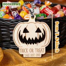 1pc Halloween Candy Basket Tag, Engraved With "TRICK OR TREAT TAKE JUST ONE", Suitable For Outdoor / Indoor Use, Party Decoration, Halloween Decoration - View 2