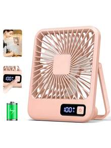 1PC 5-Speed 180° Foldable Desk Fan, Desktop & Hanging Dual Use, Quiet USB Rechargeable, Multi-Angle Airflow For Home, Office & Outdoor - Multicolor - View 2