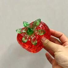 1pc Strawberry Squeeze Stress Relief Toy, Realistic Stretchable Squishy Ball, Decompression Hand Tool - Multicolor - View 7