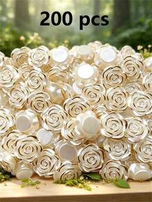 50/100/200pcs 20mm White Shell-Shaped Acrylic Beads, Cream Petal Bead Caps, Suitable For DIY Crafts, Jewelry Making And Phone Case Decoration - Multicolor - View 24