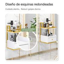 Soporte De Secadores Para Barbería Con Cajones Moderno - Dorado - Ver 8