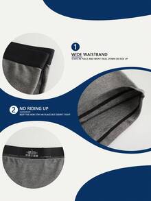 Norcotton 1pc Bagged Boys Boxer Shorts, Denim Pattern Black Elastic Waist Men's Boxer Briefs - Black - View 5
