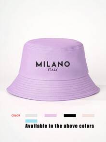 1 buah Topi Ember Unisex Motif Huruf MILANO, Cocok Untuk Perjalanan Luar Ruangan, Liburan Pantai, Perlindungan Matahari, Liburan dan Paduan Mode Kasual, Hadiah Liburan Terbaik - MultiWarna - View 16