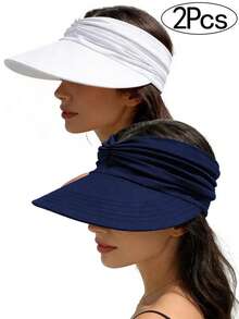 2pcs Women's Wide Brim Sun Hats, UV Protection, Suitable For Sports, Beach, Golf, Hiking - 2-pack - View 15