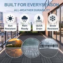 Interlocking Courtyard Deck Tiles Set | 12-Inch Weather-Resistant Plastic Outdoor Flooring | Suitable For Garden, Balcony, Poolside - Striped - View 6