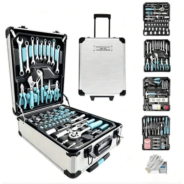 115/46pcs Professional Car Repair Tool Set: Portable Durable And Easy To Use Ratchet Wrench Set - Suitable For Car, Boat, Motorcycle Repair, Home Industrial Maintenance - Includes Carrying Case