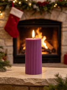 Holiday Atmosphere Hot-Selling Purple LED Simulated Electronic Candle Striped Gear-Shaped Simulated Candle Holiday Atmosphere Decorative Light Gift Suitable For Multiple Scene Display - Purple Gear - View 9
