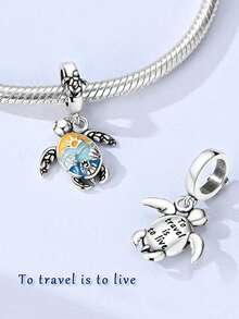 Silver Plated Animal Letter Charms,Rabbit Elephant Turtle Butterfly Horse Beads Pendant,Spring Holiday DIY Jewelry Gift Fits Bracelet Necklace - Multicolor - View 3