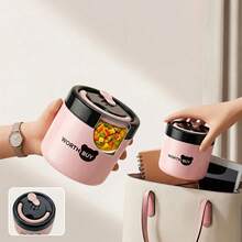 1pc/Set Portable 304 Stainless Steel Thermal Insulated Lunch Box With Handle, Leak Proof Fruit Salad Food Storage Container, Dishwasher & Microwave Allowable,Suitable For Student Adult Use In School, Office,Picnic, Travel, Back To School - Multicolor - View 6