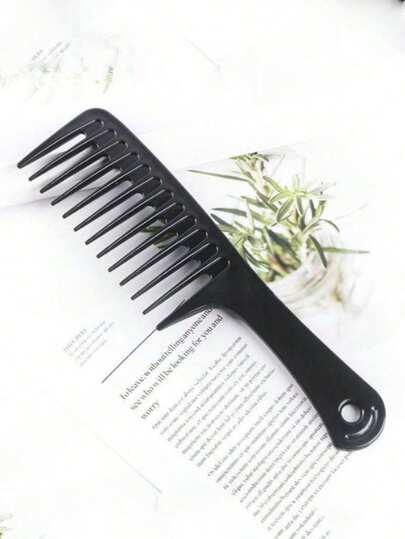 1pc Large Wide-Tooth Comb For Curly Hair, Resin Plastic Detangling Comb For Long Hair, Easy To Comb