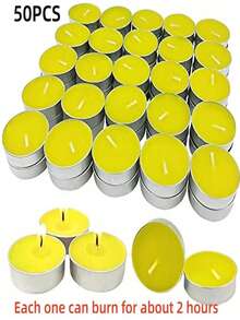 10-100pcs Small Smokeless Tea Light Candles, Romantic Mini Candles For Wax Warmer, Odorless, Birthday Party, Outdoor Wedding, Indoor Dinner Atmosphere - Multicolor - View 10