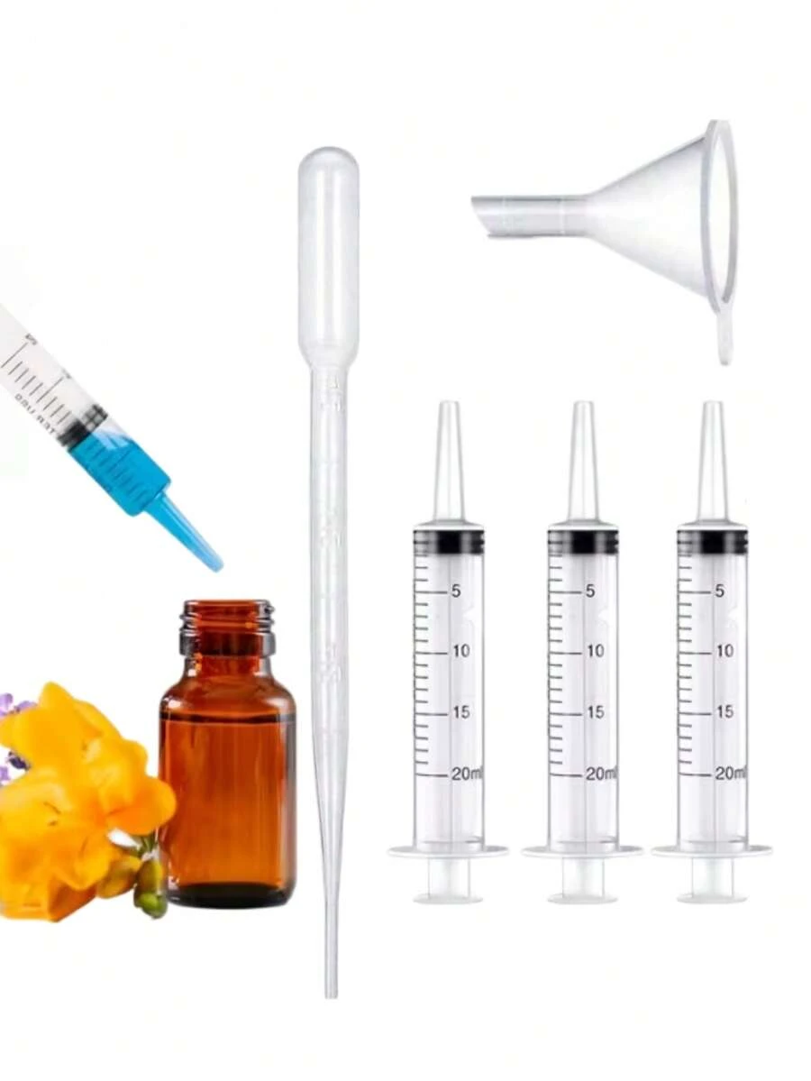 8/5pcs 20ml DIY Liquid Transfer Tool Set, Includes Funnel And Dropper, Skincare, Perfume, Essential Oil Cosmetic Refill Accessories, Makeup Travel Dispensing Container Filling Set