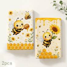 2/4pcs Bee Pattern Towels, Kitchen Dish Cloths, 6/8pcs Decorative Towel Set, Super Absorbent Microfiber, Machine Washable, Holiday Gift And Cleaning Supplies Decoration, Suitable For Holiday Cooking, Baking, Housewarming Gift And Cleaning Supplies, Fit For Kitchen, Bathroom, Toilet - Multicolor - View 12
