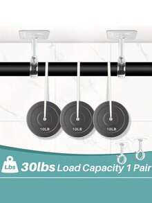 [Ceiling Curtain Rod Hooks] 4/2pcs, No Drilling Required, Top-Mounted Curtain Rod Brackets, Heavy-Duty Self-Adhesive Curtain Rod Brackets, Adjustable Curtain Hooks, Suitable For 3.05cm (1.2 Inch) Diameter Curtain Rods - Multicolor - View 4