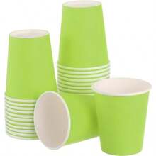 2/10/20/30/40/60/100pcs 9oz Paper Coffee Cups, Water Cups, Beverage Cups, Milk Cups, Juice Cups, Champagne Cups, Party Cups, Suitable For Hot And Cold Drinks, Green Paper Hot Coffee Cups, Suitable For Water, Juice Or Tea, Office, Party, Home, Travel, Suitable For Party, Picnic, Travel And Events - View 1