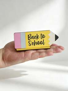 1 PC Back To School Season Pencil Shaped Desktop Plaque Cute And Bright Printed Desktop Ornament Suitable For Classroom, Study, Back To School Party, Indoor Desktop Display Decoration Gift - B - View 5