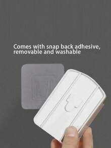 3pcs Remote Control Holder, Wall-Mounted Phone Stand And Storage Rack, Bedroom Self-Adhesive Storage Box, Plastic Charging Holder And Remote Control Rack, Air Conditioner Remote Control Wall-Mounted Storage Box, Silicone Wall-Mounted Remote Control Organizer - Multicolor - View 8