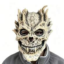 2pcs Halloween Horror Latex Masks, Bloody Ghost / Pumpkin Head / Bone Skull Head Cover, Escape Room Mystery Party Costume Props - Multicolor - View 6