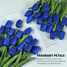 5/10pcs Artificial Tulips, Suitable For Home Decor, Kitchen Decor, Autumn Decor, Outdoor Decor, Table Decor, Wedding Decor, Artificial Plants, Women's Gifts, Back To School Season - Blue - View 2