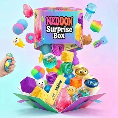 Mainan Pereda Stres Squishy Campuran Berbagai Bentuk, Kotak Kejutan, 1 Paket Mainan Fidget Lembut dengan Gaya Acak, Mainan Sensorik yang Menenangkan untuk Relaksasi Harian di Kantor (1 Gaya Acak)