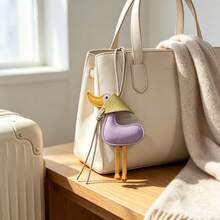 Duck Leather Keychain Ins Style Cute Backpack Charm Accessory Versatile Leather Keyring Couple Small Gift, Bag Pendant, Fashionable Versatile Accessory, Beach Style Decoration, Suitable For Couple Gift, Holiday Gift, Graduation Gift, Birthday Gift, Back To School Gift - Multicolor - View 5