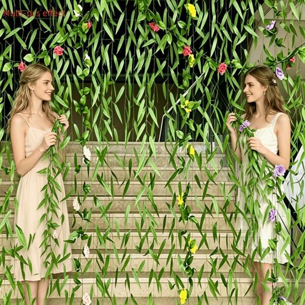 Artificial Willow Vine | 1.8m Long Hanging Greenery | Western Style Indoor/Outdoor Decor, Artificial Willow Curtain | Softens Light To Create Forest Atmosphere | Suitable For Stores And Homes