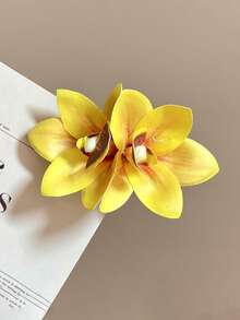 4 Pcs Orchid Flower Hair Clips Hawaiian Tropical Floral Hair Pins Summer Beach Vacation Barrettes Accessories For Women Girls - Multicolor - View 11