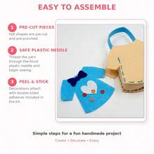 4/6/8/14pcs Children's DIY Felt Handbag Sewing Kit, Cartoon Educational Handmade Toy - Multicolor - View 11