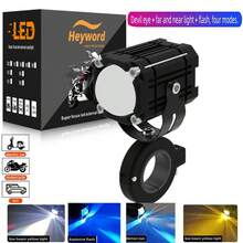 Heyword 1pc/2pcs Car Motorcycle External LED Light, Ultra-Bright, High/Low Beam, Yellow/White/Red 3-Color Switchable Strobe Light, Universal Off-Road Vehicle Lighting Work Light - Black 1Pc/Flash - View 15