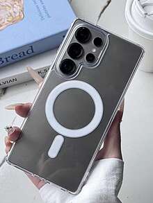 Luxury Transparent Magnetic Solid Color Phone Case Compatible With Samsung Galaxy S26Ultra S25Ultra S25 S24Ultra S23Ultra Plus A35 A36 A55 A56 Protection Back Case - Clear - View 3