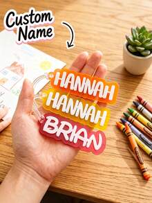 Personalized Acrylic Keychain, Personalized Backpack Name Tag, Back To School Acrylic Hanging Tag, Customized Backpack Hanging Tag, Back To School Gift, Bag Luggage Hanging Tag - Multicolor - View 2
