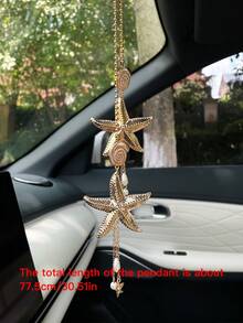 Creative Starfish Car Hanging Ornament, Rearview Mirror Decoration, Car Interior Hanging Decor, Car Rearview Mirror Decorative Pendant - A - View 7