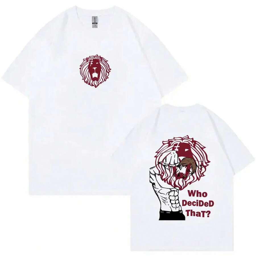 Anime The Seven Deadly Sins: The Sin Of The Lion Of Pride Escanor Merch T-Shirts For Men And Women Manga Harajuku Oversized T-Shirt Streetwear - Black - View 1
