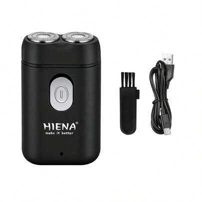Máy cạo râu điện xoay bỏ túi mini HIENA cho nam, lưỡi dao kép vòng kép ôm sát, sạc nhanh USB, dùng khô và ướt, không dây, du lịch, động cơ mạnh mẽ tiếng ồn thấp, đầu cạo tháo rời rửa được, nhỏ gọn di động, quà tặng chăm sóc gương mặt cho bố và chồng