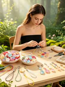 50/100/200pcs 20mm White Shell-Shaped Acrylic Beads, Cream Petal Bead Caps, Suitable For DIY Crafts, Jewelry Making And Phone Case Decoration - Multicolor - View 5