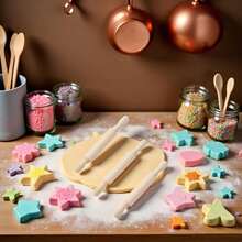 Wooden Rolling Pin, 360° Non-Stick And Wax-Free, For Making Dough, Dumpling Wrappers, Also As A Baking Tool - Multicolor - View 5