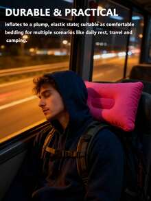 Travel Comfortably Anywhere With This Portable Inflatable Pillow - Perfect For Camping And Flocking! Great Gift For Vacation And Outdoor Use - Multicolor - View 4