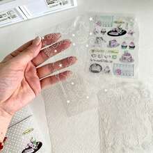 Stiker Transfer Tahan Air Korea DIY untuk Jurnal/Casing Ponsel/Gelas Minum, Stiker Dekoratif dengan Motif Sulur dan Bunga. - A - View 4
