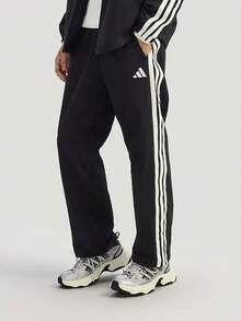 Adidas Men's ST 3ST WV PNT Woven Sport Casual Pants - Black and White - View 1