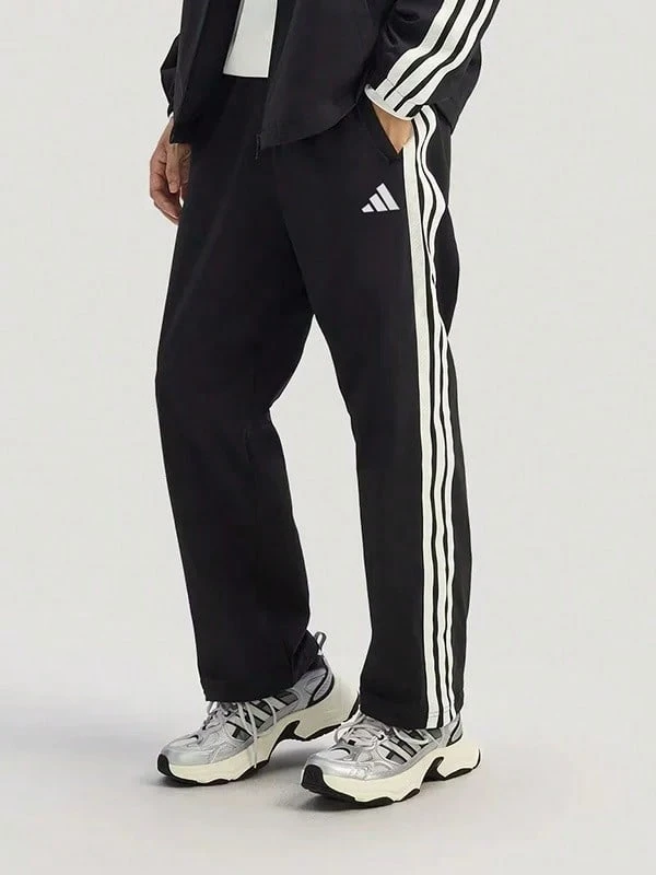 Adidas Men's ST 3ST WV PNT Woven Sport Casual Pants - Black and White - View 1